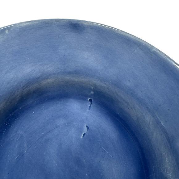 Pottery Barn Sausalito Salad Plates 10" Slate Blue Round Microwave Safe Lot 3 - Picture 5 of 5